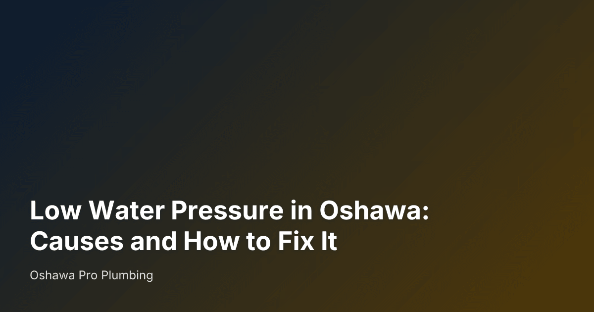Low Water Pressure in Oshawa: Causes and How to Fix It — Oshawa Pro Plumbing